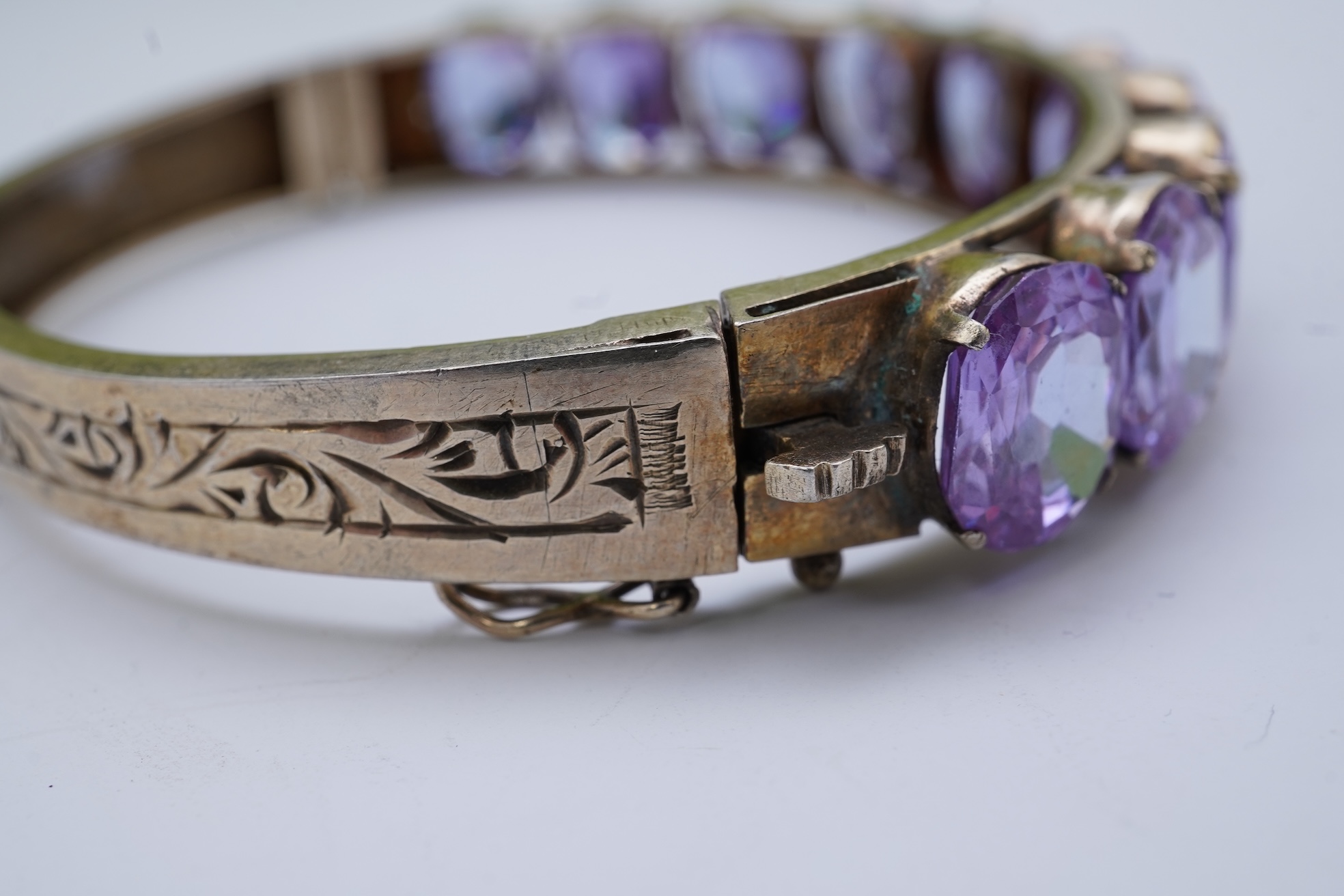 A paste necklace, early 20th century, and a cubic zirconia bracelet